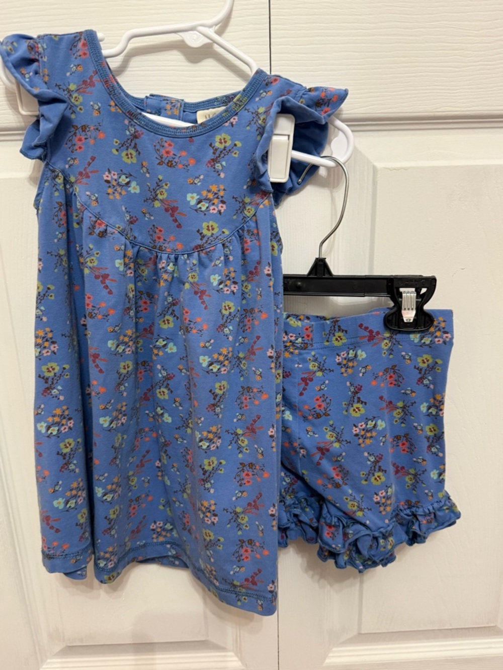 Matilda Jane Blue Floral Ruffle Sleeve Short Set